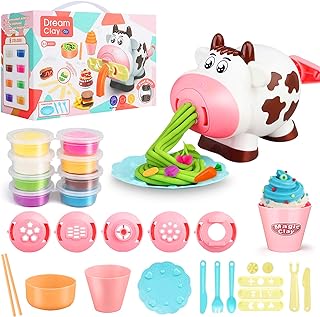 Photo 1 of Dough for Kids Play Tool Set for Toddlers, 28Pcs Kitchen Creations Noodle Playset and Ice Cream Maker Machine Dough for Kids Play Kit for Kids Birthday Holiday Gift for Kids (8 Colors Dough Included)