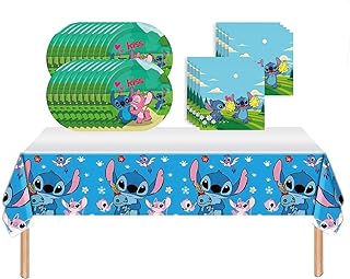 Photo 1 of 
41 PCS Birthday Decorations, 20 Birthday Plates and 20 Napkins and 1 Tablecloth, Cartoon Themed Party Supplies for Boys and Girls