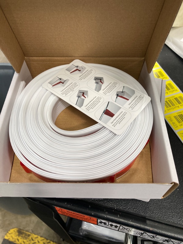 Photo 2 of (2PACK) 26ft Weather Seal Strip for Window and Door, Sealing Tape for Draft Stopper, Strong Adhesive Door Window and Shower Door Gaps (White, 13ft) White 13ft