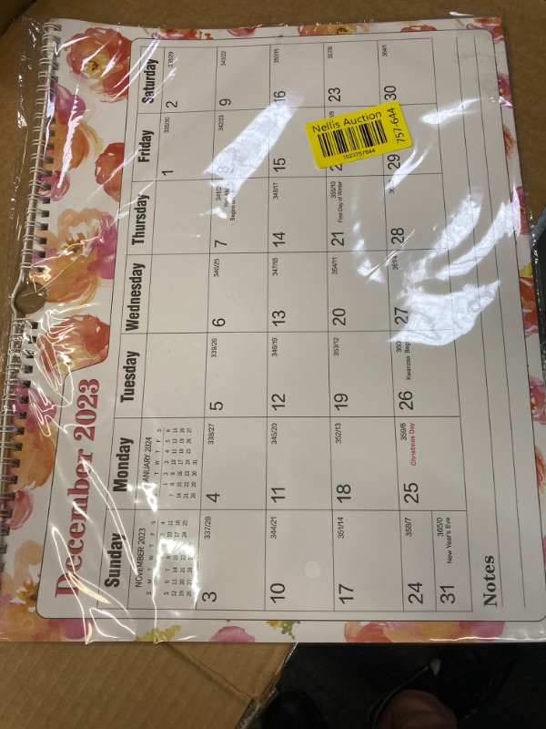 Photo 2 of Ymumuda Wall Calendar 2024-14 Monthly from DEC. 2023 to JAN. 2025, 14" x 11", 2024 Desk/Wall Calendar with Monthly Views& Unruled Blocks, Easy Organizing for Annual Work, Floral 03