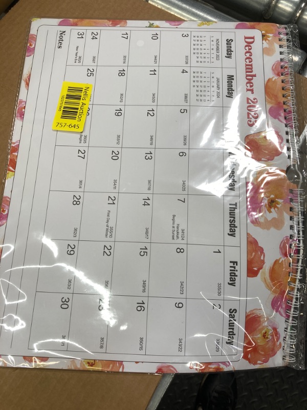 Photo 2 of Ymumuda Wall Calendar 2024-14 Monthly from DEC. 2023 to JAN. 2025, 14" x 11", 2024 Desk/Wall Calendar with Monthly Views& Unruled Blocks, Easy Organizing for Annual Work, Floral 03