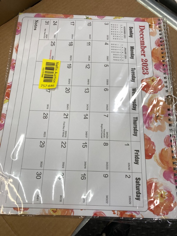 Photo 2 of Ymumuda Wall Calendar 2024-14 Monthly from DEC. 2023 to JAN. 2025, 14" x 11", 2024 Desk/Wall Calendar with Monthly Views& Unruled Blocks, Easy Organizing for Annual Work, Floral 03