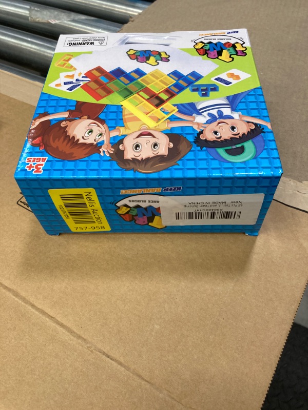 Photo 1 of LanCipal 48 Pcs Tetra Tower Stack Attack Games - Stacking Block Puzzle Toy Board Game for Kids & Adults,Balance Game for Family Parties, Travel, and Team Building