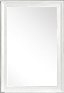 Photo 1 of Tanmicoshomy Rectangle Mirrors for Wall 24x36 Inch, White Wood Framed Wall Mirror with Tempered Glass,Shatter-Proof Mirror for Bathroom Living Room Office or Hallway (White, 24x36 in) 24x36 in White