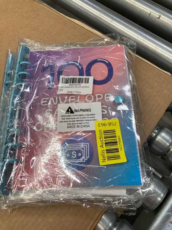 Photo 2 of 100 Envelope Money Savings Challenge Binder, Expense Budget Sheet for Budgeting and Saving Money, Budget Binder with Cash Envelopes, Easy and Fun Way to Save $5,050 (Blue)