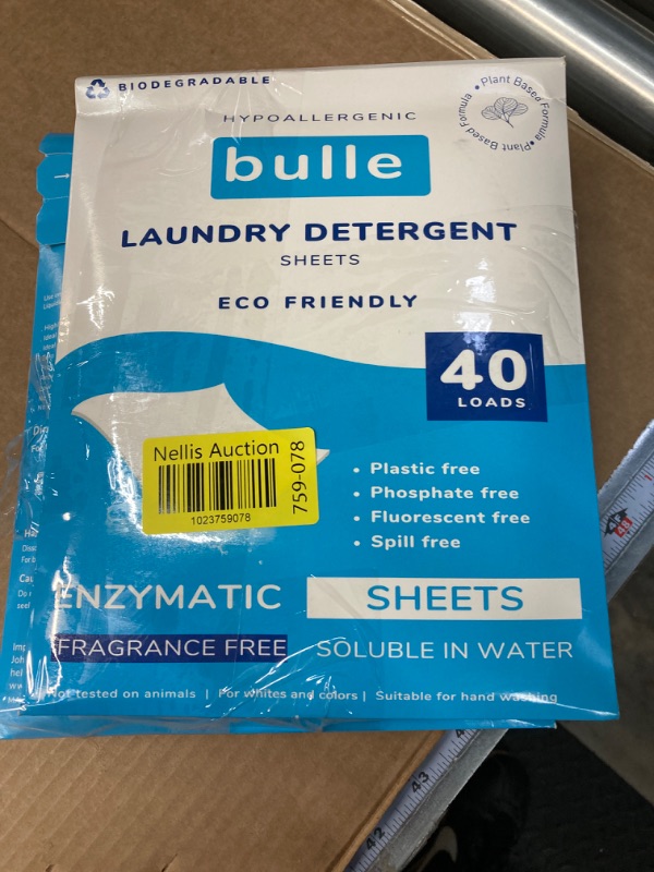 Photo 2 of bulle - Laundry Detergent Sheets - Clothes Cleaning Solution, Removes Stain, Dirt & Odor, No Irritating Ingredients, Washing Strips, Fresh Linen Scent, Mothers Household Companion, 40 count, Unscented fragrance free