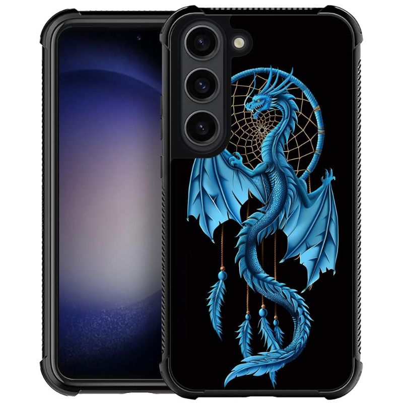 Photo 1 of CARLOCA Compatible with Samsung Galaxy S23 Case,Blue Dragon Dreamcatcher Identity Graphic Design Shockproof Anti-Scratch Hard Acrylic Case for Samsung Galaxy S23 Blue Dragon Dreamcatcher Samsung S23