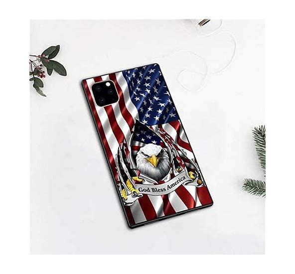 Photo 1 of ZHUXUXITT iPhone 11 Square Case,American Flag God Bless America