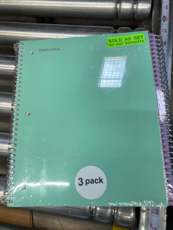 Photo 2 of Mintra Office Durable Spiral Notebooks, 1 Subject, (Salmon, Sage Green, Lavender, Wide Ruled 3pk) - 100 Sheets, Poly Pocket, Moisture Resistant Cover, School, Office, Professional Salmon, Sage Green, Lavender Wide Ruled 3pk