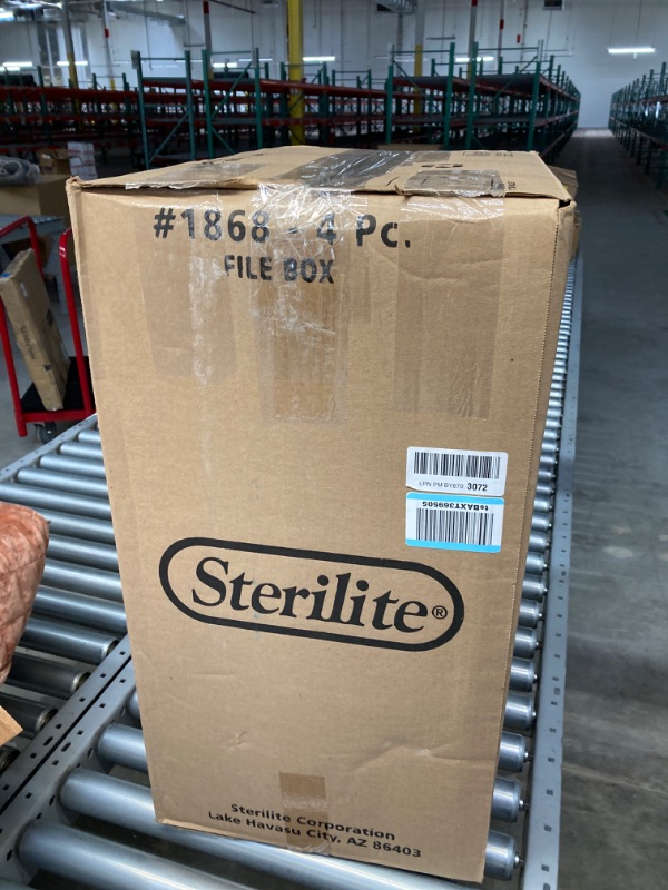 Photo 5 of Sterilite 18689004 Storage File Box, 4-Pack , Black