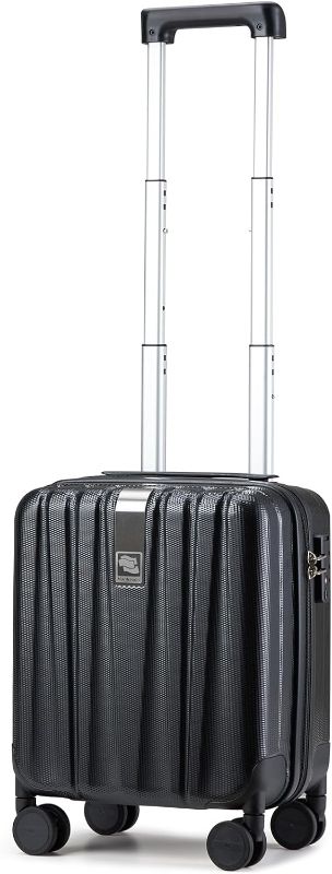 Photo 1 of Hanke 14 Inch Underseat Carry On Luggage with Wheels Hard Shell Suitcases Carry On Bag Lightweight Small Mini Suitcase Tsa Luggage for Travel.?Jet Black?