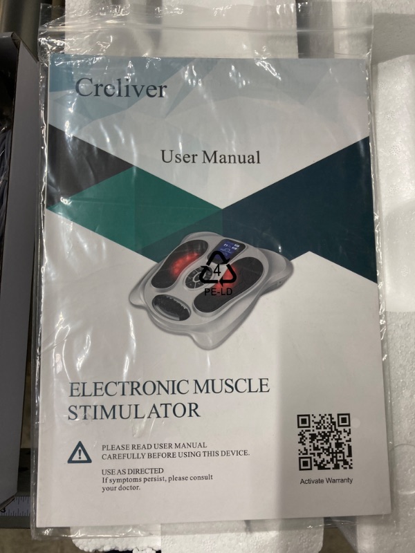 Photo 4 of Creliver Foot Stimulator (FSA HSA Eligible) with EMS TENS for Pain Relief and Circulation, Electric Feet Legs Massagers Machine for Neuropathy and Plantar Fasciitis, Nerve Muscle Stimulator with Pads
