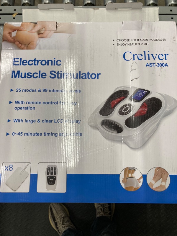 Photo 3 of Creliver Foot Stimulator (FSA HSA Eligible) with EMS TENS for Pain Relief and Circulation, Electric Feet Legs Massagers Machine for Neuropathy and Plantar Fasciitis, Nerve Muscle Stimulator with Pads