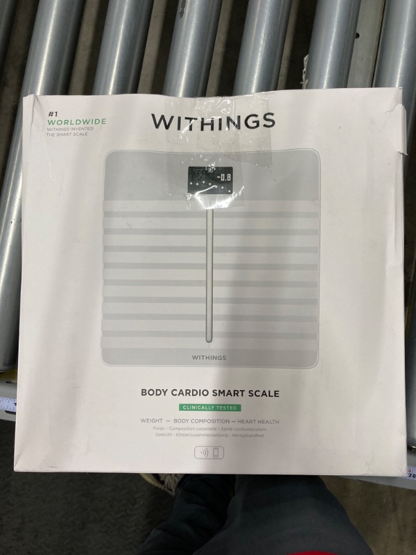 Photo 4 of Withings Body Cardio – Premium Wi-Fi Body Composition Smart Scale, Tracks Heart Health, Vascular Age, BMI, Fat, Muscle & Bone Mass, Water %, Digital Bathroom Scale with App Sync via Bluetooth or Wi-Fi Body White