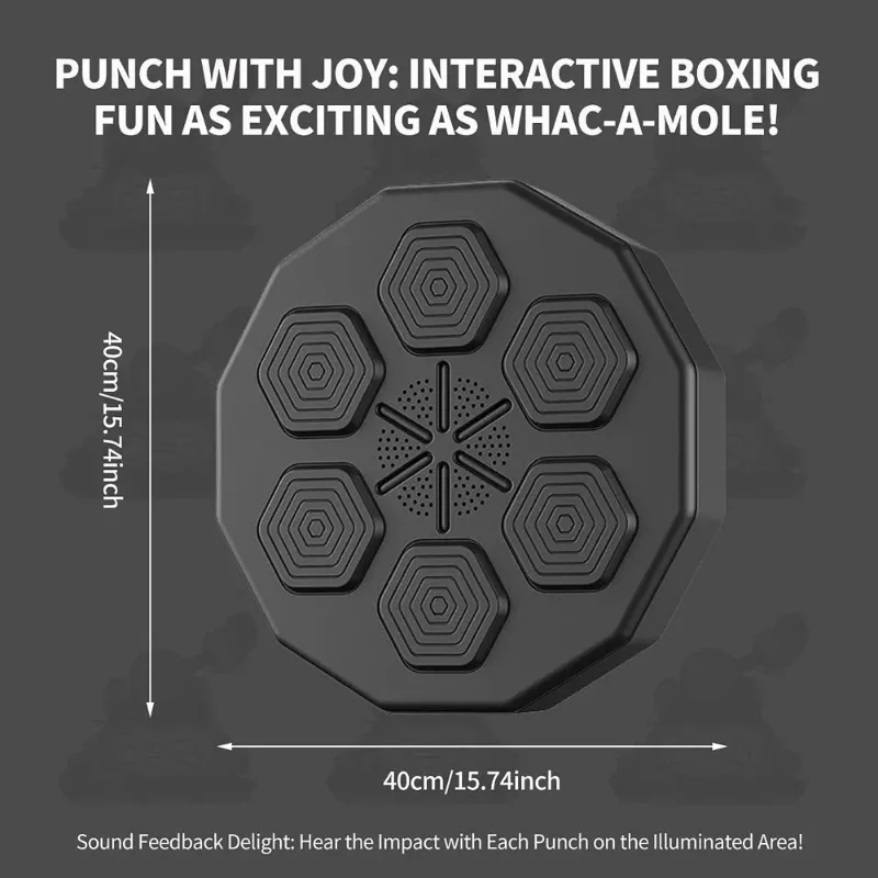 Photo 1 of Music Boxing Machine, Music Boxing Machine with Boxing Gloves, Wall Mounted Smart Bluetooth Music Boxing Trainer, for Home,Indoor and Gym(Black)
