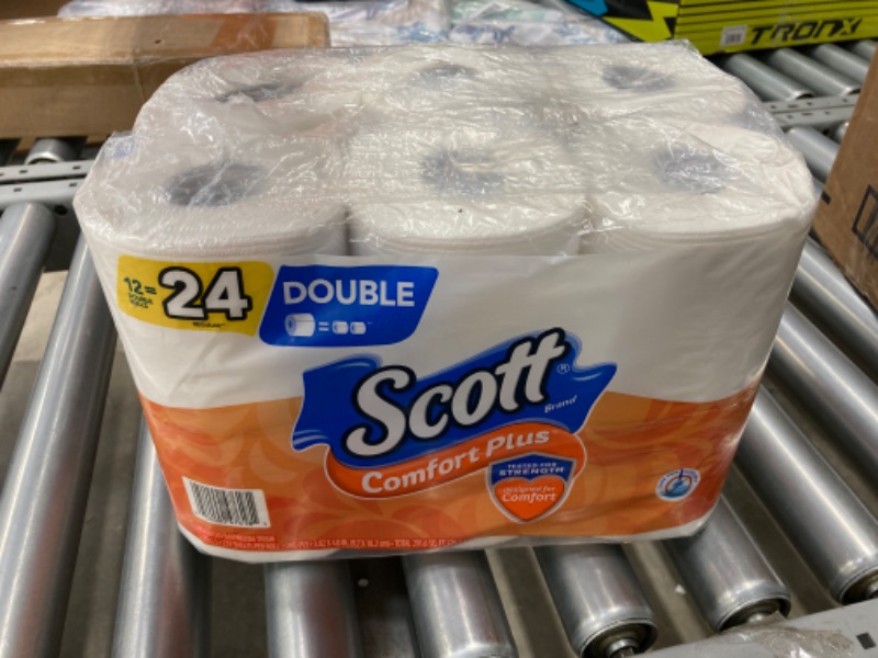 Photo 2 of  Scott ComfortPlus Toilet Paper, 12 Double Rolls, 231 Sheets per Roll, Septic-Safe, 1-Ply Toilet Tissue - Pack of Three 
