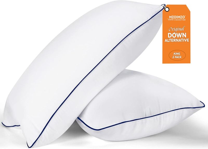 Photo 1 of Bed Pillows for Sleeping- King Size, Set of 2, Cooling Hotel Quality with Premium Soft Down Alternative Fill for Back, Stomach or Side Sleepers
