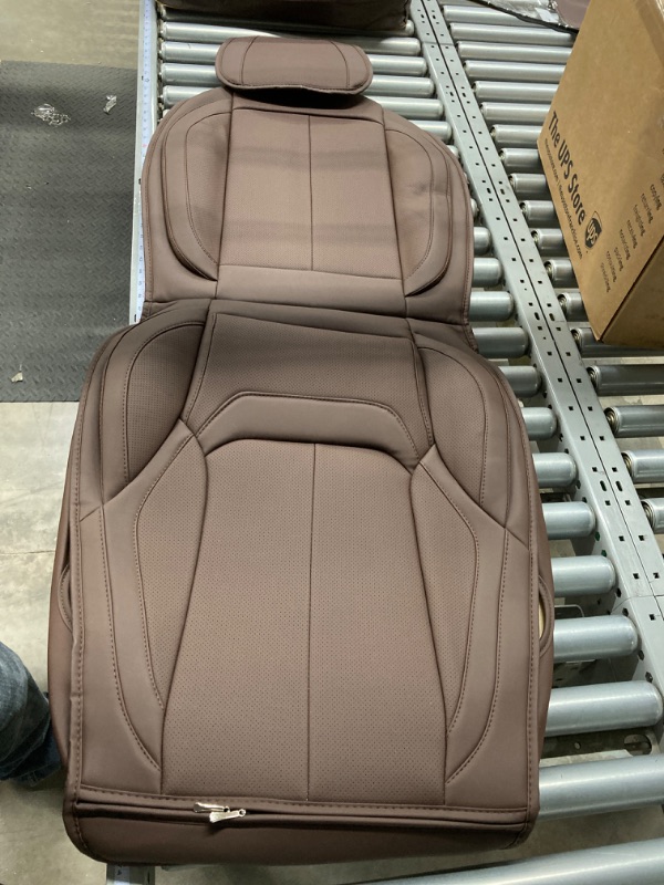 Photo 3 of OASIS AUTO Toyota Tacoma Accessories Seat Covers 2005-2025 Custom Fit Leather Truck Cover Protector Cushion Crew Double Extended Cab TRD(Premium Full Set, Brown) FULL SET BROWN