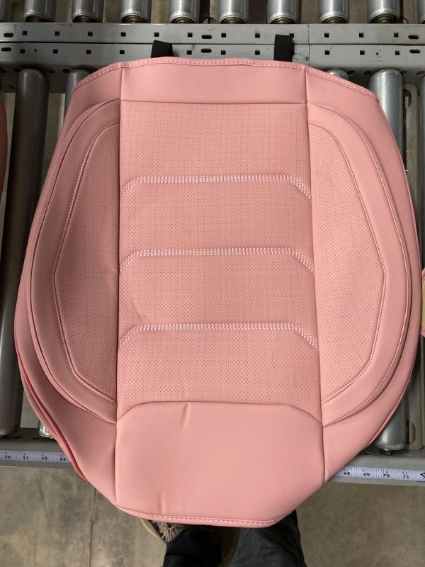 Photo 6 of Isen-CoverAuto Full Coverage Faux Leather Car Seat Covers Universal Fit for Cars,Trucks,Sedans and SUVs with Waterproof Leatherette in Automotive Seat Cover Accessories (Pink., Front Pair) Pink. Front Pair