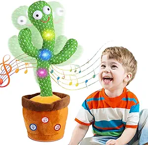 Photo 1 of Baby Toys Adjust Volume Dancing Talking Cactus for Boys Girls Singing Recording Mimic Repeating What You Say Toy with 120 English Songs Electronic Light Up Plush Give Kids Gift