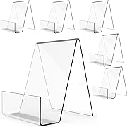 Photo 1 of 6 Pack Clear Acrylic Book Stand -Transparent Book Display Easel Holder for Displaying Pictures,Magazine,Picture album,Phone,Tablet,Notebooks, Artworks, CDs, etc.