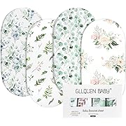 Photo 1 of Gllquen Baby Bassinet Sheets 4 Pack, Breathable Cozy Fitted Mattress Sheet, Elastic Travel Crib Fashionable Floral Pattern, Standard Cradle Safe Sheets for Baby Boy Girls 32"X16"(Greenery)