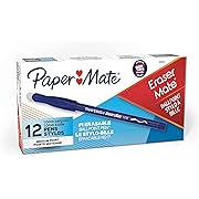 Photo 1 of Paper Mate EraserMate Erasable Pen, Medium Point, Blue, Box only has 10 pen's