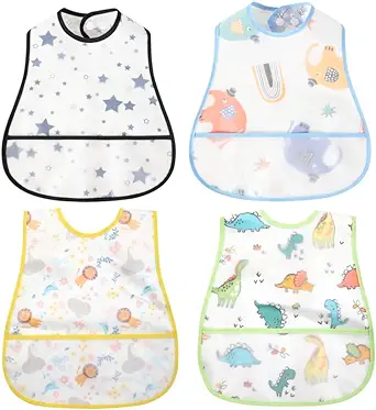 Photo 1 of Baby bibs Waterproof Toddler bib - Feeding bib with Pocket for Infant Boy Girl Washable 6-36M