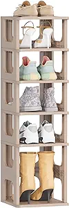 Photo 1 of 6 Tier Narrow Shoe Rack - Flexible Combination Shoe Rack, Shoe Organizer for Closet, Easy to Assemble - Space Saving for Entryway, Bedroom or Hallway