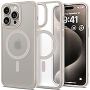 Photo 1 of Spigen Ultra Hybrid MagFit Designed for iPhone 15 Pro Max Case (2023) - Frost Natural Titanium