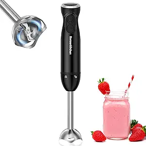 Photo 1 of Bonsenkitchen Handheld Blender, Electric Hand Blender 12-Speed & Turbo Mode, Immersion Blender Portable Stick Mixer with Stainless Steel Blades for Soup, Smoothie, Puree, Baby Food