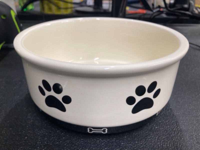 Photo 1 of Ceramic Pet Bowl for Dogs and Cats, Weighted Non-Slip Dog Bowls Food and Water Dish, Durable Pets Feeding Bowls Suitable for Small, Medium, and Large Dogs, White, 36 Oz