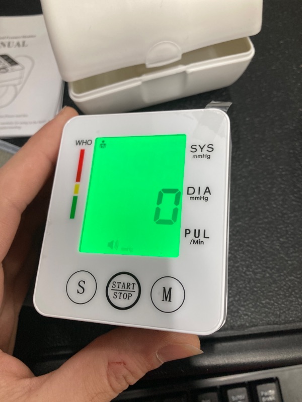 Photo 4 of Wrist Blood Pressure Monitor, SollysMed Wrist Cuff Monitor Automatic Wristband Digital Adjustable Home BP with Large LCD Display Blood Pressure Machine, Stores up to 180 Readings for 2 Users (White)
