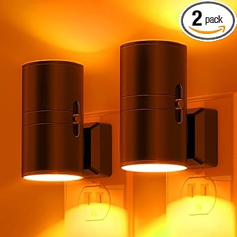 Photo 1 of Amber Night Light, LOHAS Dimmable Night Light, Dusk to Dawn Sensor, Yellow Night Light, Soft Night Light, 0-100LM, Sleep Light for Kids, Warm Night Light for Bedroom, Bathroom, Hallway, Nursery - Single Item! There is not two light as shown in the picture