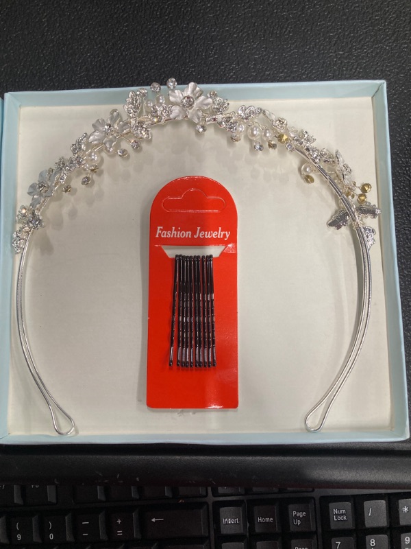 Photo 1 of Bridal headband Rhinestone Hair Band Bridal Headpieces for Bride Hair Jewelry Accessories (Silver)