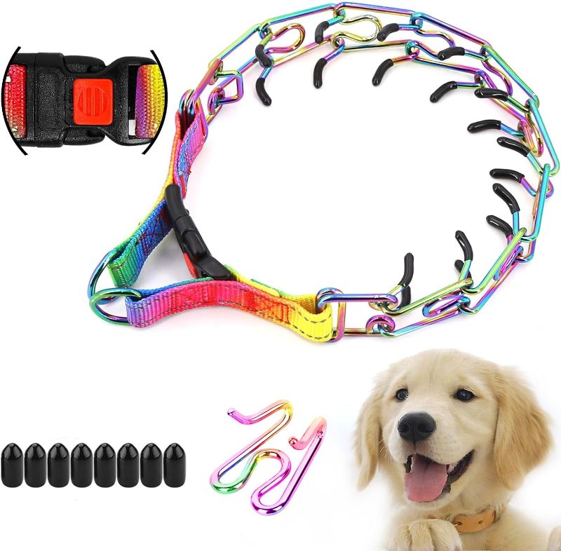 Photo 1 of Supet Dog Prong Collar, Adjustable Dog Training Collar with Quick Release Buckle for Small Medium Large Dogs(Packed with One Extra Links)