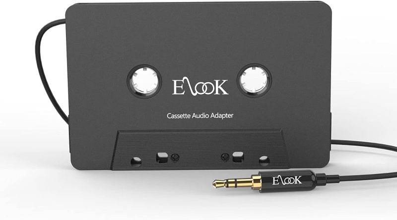 Photo 1 of Elook Car Cassette Aux Adapter, 3.5mm Universal Audio Cable Tape Adapter for Car, Phone, MP3 ect. Black