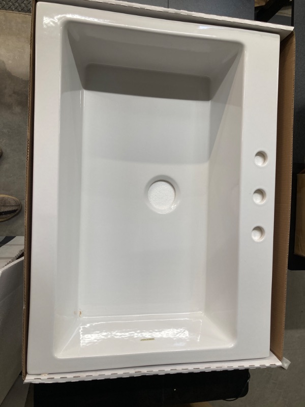 Photo 1 of Josephine Apron Front Farmhouse 34 in. 3-Hole Single Bowl Kitchen Sink in Crisp White