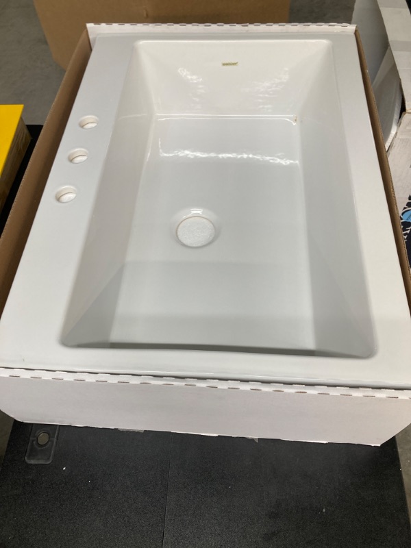 Photo 1 of Josephine Apron Front Farmhouse 34 in. 3-Hole Single Bowl Kitchen Sink in Crisp White