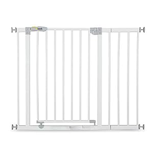 Photo 1 of Open N Stop Pressure Fit Baby & Pet Safety Gate w/ 8" Extension, Accommodates 27.8 to 29.75" Wide Home Doorway, Stairway, or Hallway, White