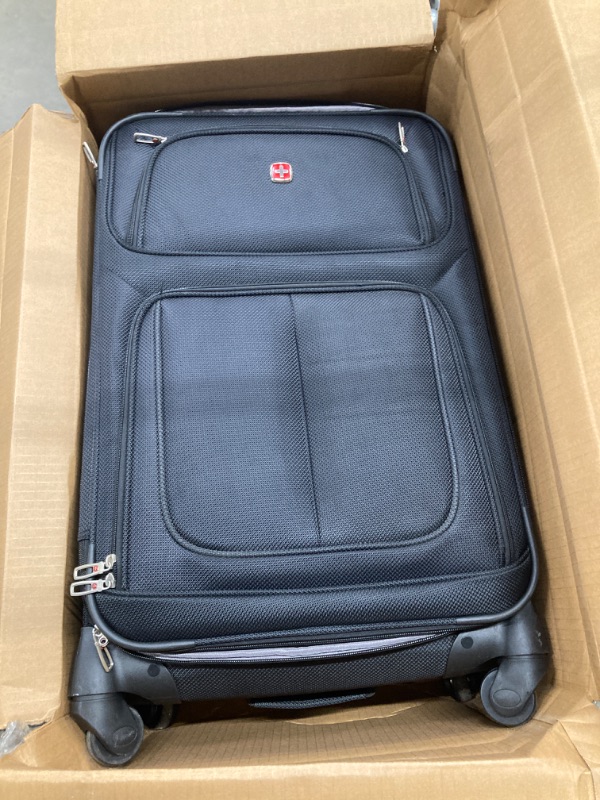 Photo 1 of SwissGear Sion Softside Expandable Roller Luggage, Dark Grey, Checked-Medium 25-Inch