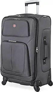Photo 1 of SwissGear Sion Softside Expandable Roller Luggage, Dark Grey, Checked-Medium 25-Inch
