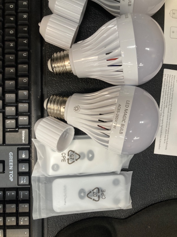 Photo 3 of 12W Emergency LED Bulbs (4 Pack)- Human Body Induction,Saving Energy Intelligent Light Rechargable Electricity 65W Equivalent 6500K White Bulb120V E26/E27