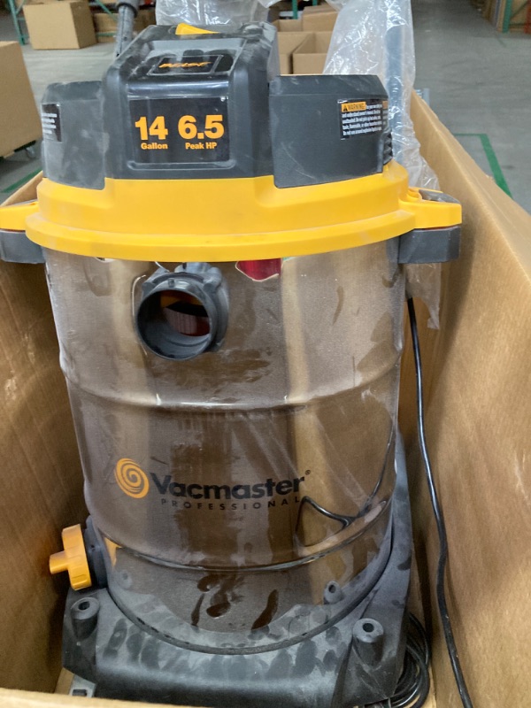 Photo 1 of ***HEAVILY USED, MISSING ACCESSORIES*** Vacmaster VJE1412SW0201 Beast Professional Series 14 Gal. 6.5 HP Steel Tank Wet/Dry Vac with Cart