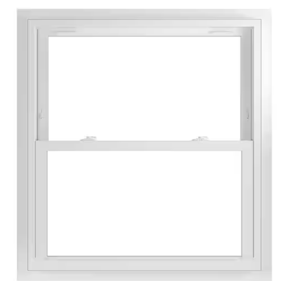 Photo 7 of 37.75 in. x 40.75 in. 70 Series Low-E Argon Glass Double Hung White Vinyl Fin with J Window, Screen Incl