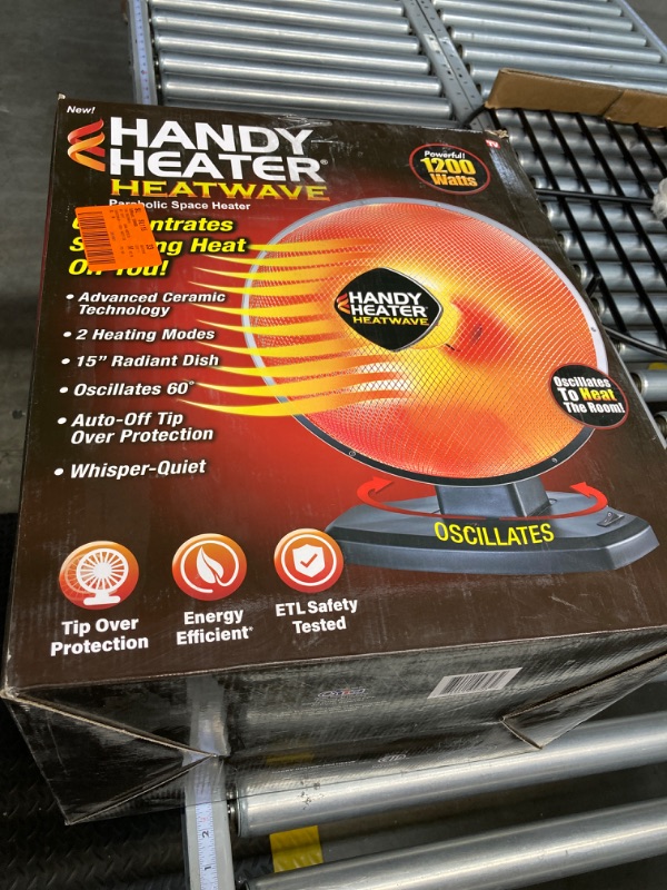 Photo 1 of 
Ontel Handy Heater Heatwave Parabolic Space Heater with Ceramic Heating Technology