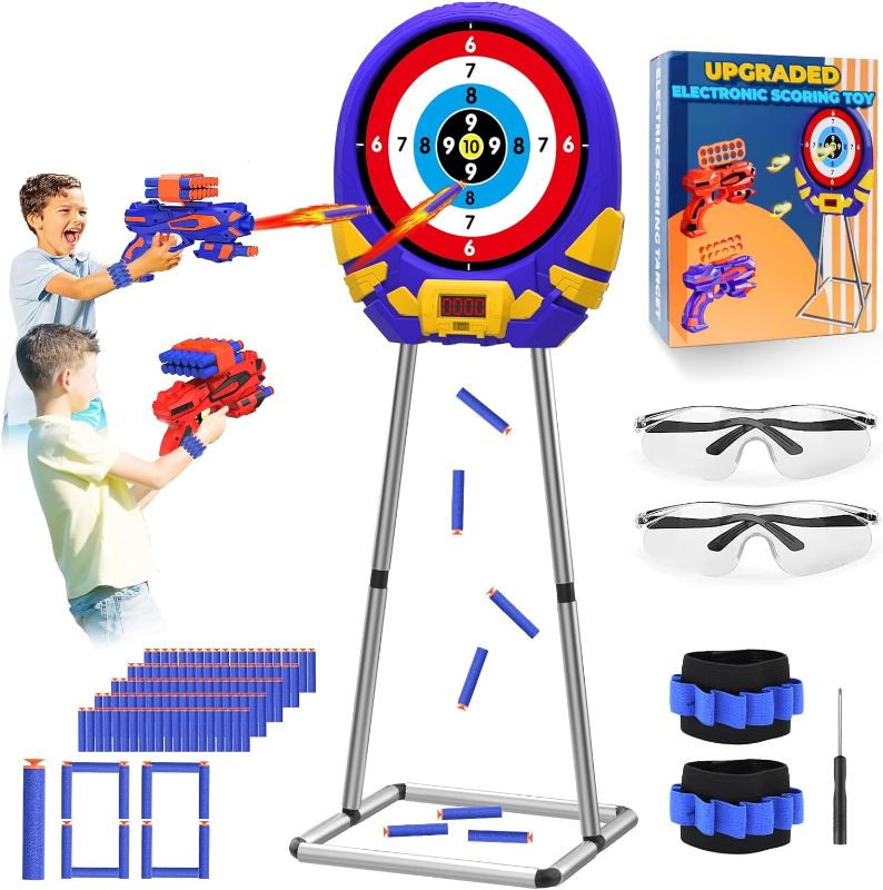 Photo 1 of KEUCL Shooting Toys for Kids, Digital Touch Screen and Electronic Scoring Target, with Foam Dart Toy Gun for Boys and Girls Ages 4, 5, 6, 7, 8, 9, 10, 11, 12+, Birthday Gift, Outdoor Toy Blue