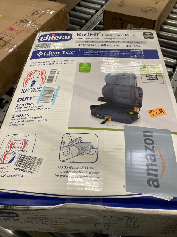 Photo 6 of Chicco KidFit ClearTex Plus 2-in-1 Belt-Positioning Booster Car Seat, Backless and High Back Booster Seat, for Children Aged 4 Years and up and 40-100 lbs. | Lilac/Purple KidFit Plus with ClearTex® No Chemicals Lilac