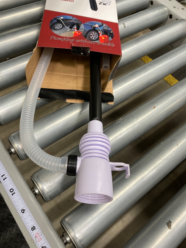 Photo 1 of S&L-Winyer Battery-Operated Liquid Transfer Pump Fuel Transfer Pump For Gasoline 2.2 Gpm Gallons Per Min/Inlet: 16 in Outlet: 24 in Black-24IN