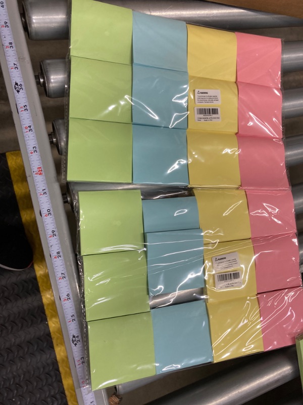 Photo 2 of 12 Packs Colored Sticky Notes, 3"x3" Self-Stick Pads with 960 Sheets in Total, 80 Sheets/Pack, Perfect for Office, Home, School, Meetings - 4 Colour (Yellow, Pink, Green, Blue) 12 Pack Sticky Note